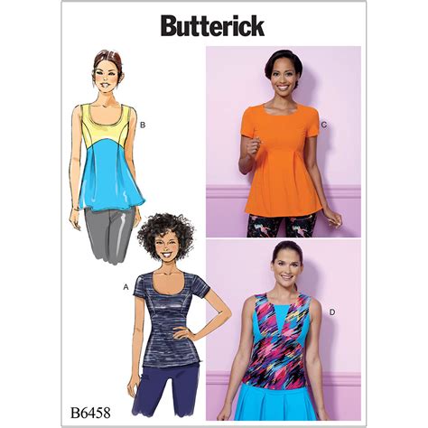 Misses Pullover Paneled Tops Butterick Sewing Pattern 6458 Sew Essential