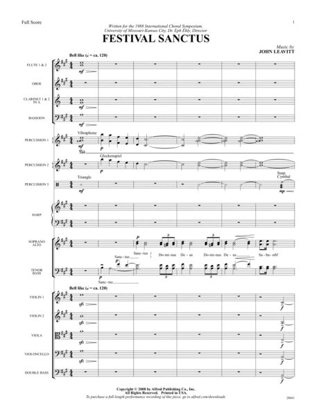 Festival Sanctus Score By John Leavitt Score Digital Sheet Music Sheet Music Plus