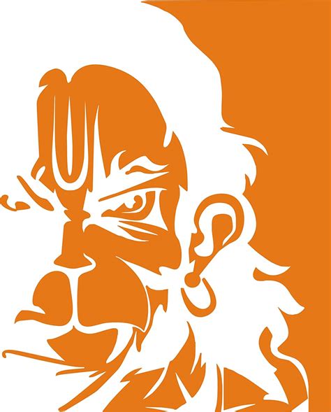 Arfa Car Bike Stickers Angry Hanuman Ji For Stylish Look 8 X 8 Inch Orange Colour 1 Piece