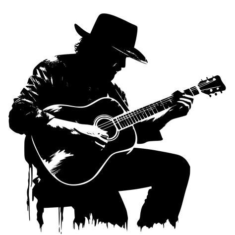 Instant Download SVG File: Guitar-Playing Cowboy for Cricut, Silhouette ...