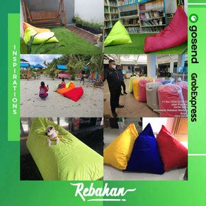 Jual Rebahan Bean Bag Triangle Isi Ukuran M Premium Taslan