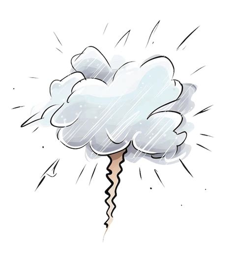 Premium AI Image | Cartoon cloud lightning illustration