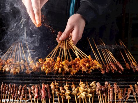 美味烤肉串特写摄影图传统美食餐饮美食摄影图库昵图网