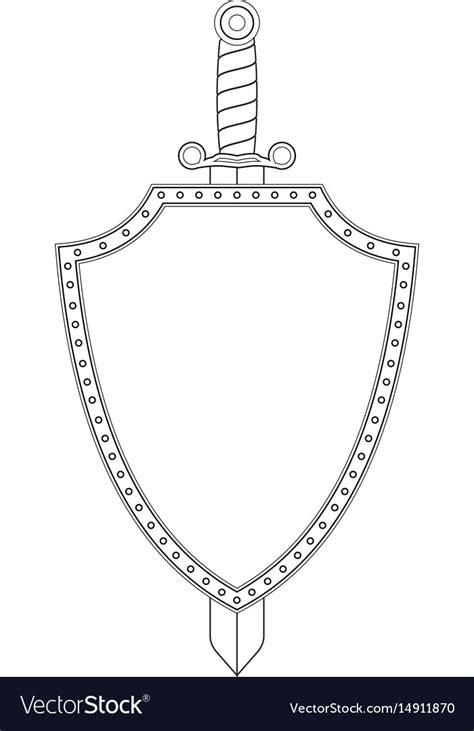 Shield And Sword Icon Isolated Royalty Free Vector Image