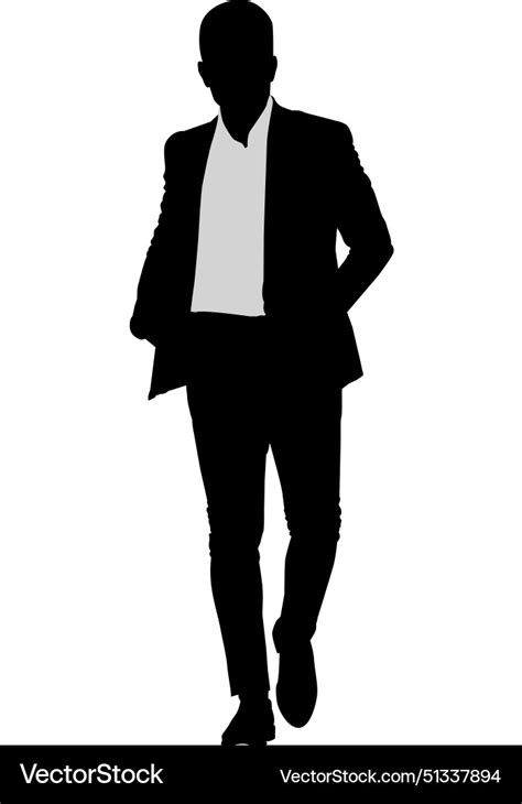 Silhouette of a person in suit Royalty Free Vector Image