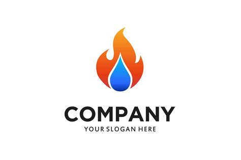 Water And Fire Plumbing Gas Logo Design Graphic By Sore Creative