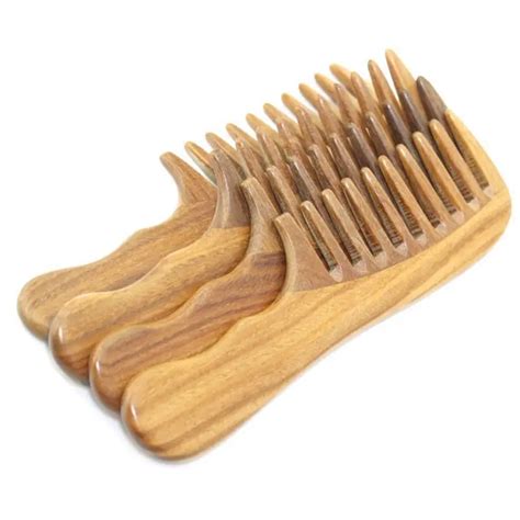 1pcs Vintage Boutique Large Green Sandalwood Wide Tooth Comb Coarse ...