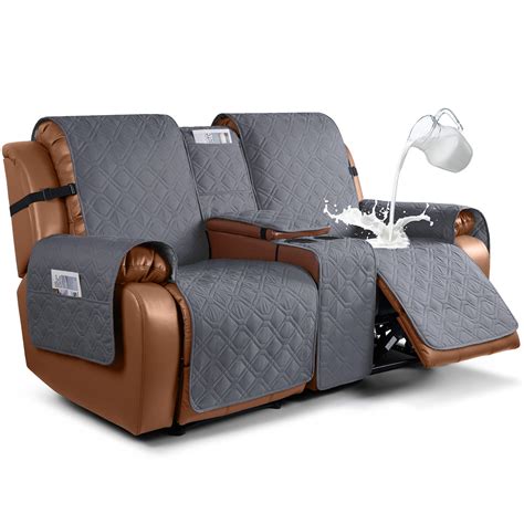 VANSOFY Loveseat Recliner Cover with Console 100% Waterproof Sofa ...