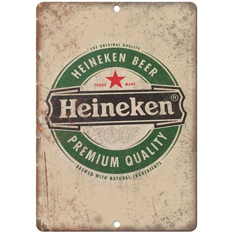 Heineken Beer Vintage Ad 10 X 7 Reproduction Metal Sign E197 Rusty