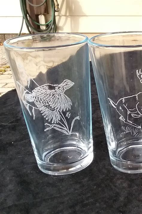 Beer glasses, Pub glasses, Hunting Beer glasses, Wildlife beer glasses, Hunters gift, Pint beer ...