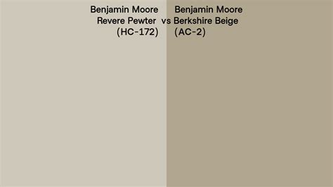 Benjamin Moore Revere Pewter Vs Berkshire Beige Side By Side Comparison