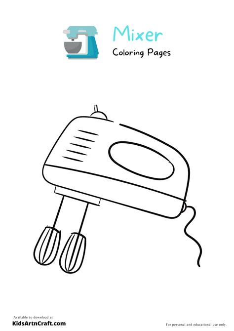 Mixer Coloring Pages For Kids Free Printable Kids Art And Craft