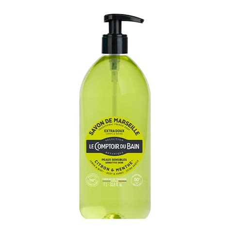 Savon De Marseille Liquide Le Comptoir Du Bain Citron Menthe