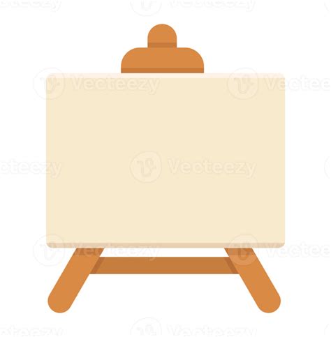 Wooden Easel With Blank Canvas Png