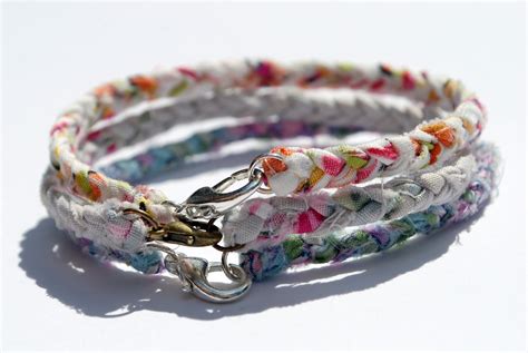 Items Similar To Braided Fabric Bracelet With Lobster Clasp On Etsy