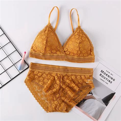 Sexy Lace Bra Set For Woman Seamless Push Up Lingerie Set Floral