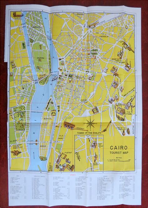 Cairo Egypt Cartoon Pictorial Tourist Map Citadel Khalif Tombs c. 1956 city plan: (1956) Map ...