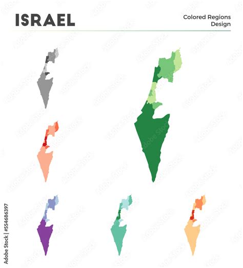 Israel map collection. Borders of Israel for your infographic. Colored ...