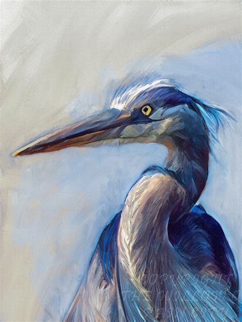 La Gran Garza Azul Art Print Large Wall Art Painting Bird Wild