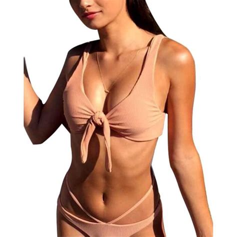 Minetom Femme Vintage Maillot De Bain Chic Push Up Rembourr Bikini