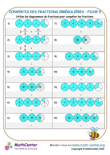 Convertir Des Fractions Irr Guli Res Fiche Fiches De Travail