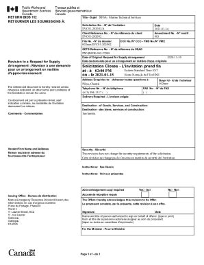 Fillable Online Return Bids To Title Sujet Rfsa For Marine Technical