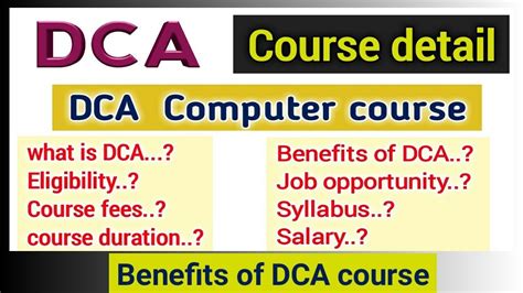 Dca Computer Course Detail What Is Dca Benefits Of Dca Course