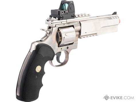 Cybergun Colt Licensed Python Evil 357 Magnum Gas Powered Airsoft Revolver Color Silver