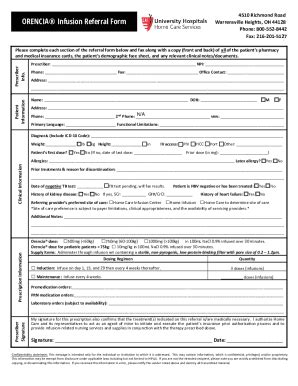 Fillable Online Infusion Referral Form Fax Email Print PdfFiller