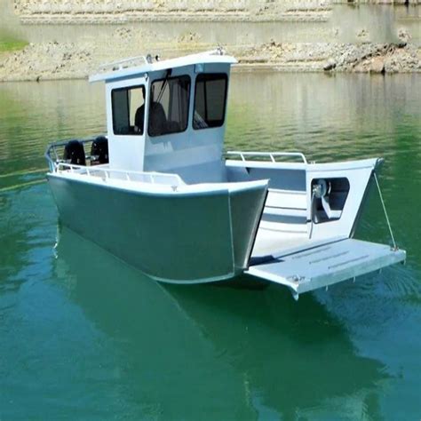 High Speed Fishing Aluminum Landing Craft Boat With T Top Landing