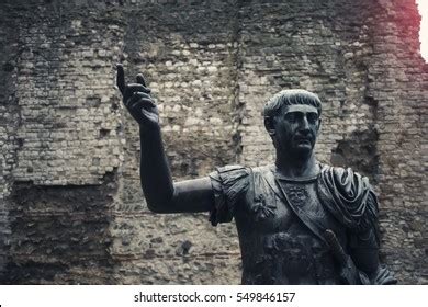 Statue Roman Emperor Traian Front Ancient Stock Photo 549846157 ...