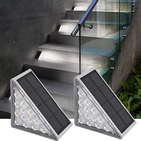 Pacote 2 Luzes Solares Para Escadas Externas Warm White