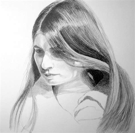 Original Sketch Of Young Woman Drawing By Susan Tilley