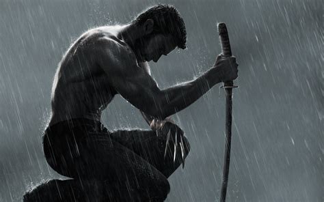 Wolverine Cgi Katana Men Shirtless Rain X Men X