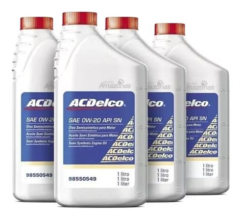 4l Oleo Motor Acdelco Sintetico 0w20 Api Sn Onix 2019 Parcelamento