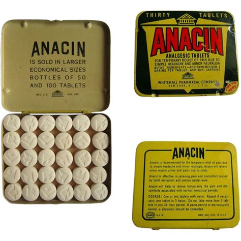 Anacin Tin Large Purse 30 Tablets From Lakegirlvintage On Ruby Lane