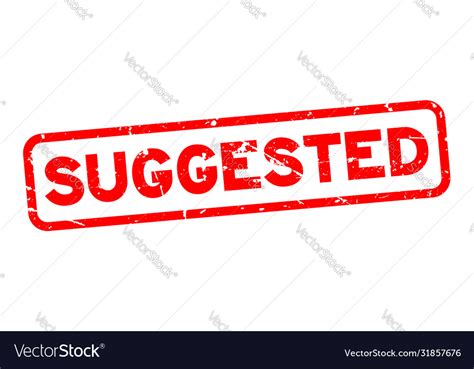 Grunge Red Suggested Word Square Rubber Seal Vector Image