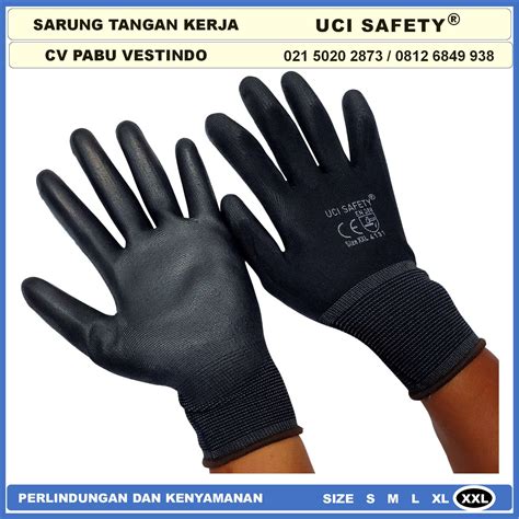 Sarung Tangan Dilapisi Karet Uci Safety Motor Mekanik Bengkel Montir