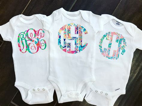 Baby Girl Monogram Onesie Lilly Pulitzer Monogram Onesie Monogram