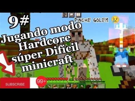 Jugando modo Hardcore súper Difícil en minicraft pero Golem nos Saca