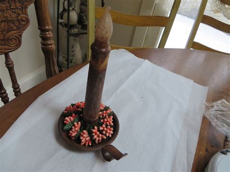 Rusty Taper Pan Pip Berry Candle Ring Ledtimer Candle Etsy