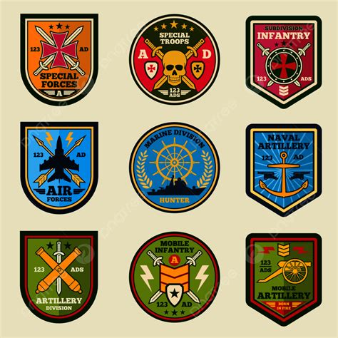 Military Badge Shapes Clipart