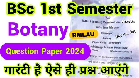 Bsc St Semester Botany Question Paper Important Questions