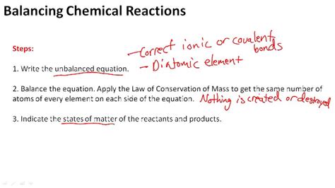 Balancing Chemical Equations Overview Video Chemistry Ck 12