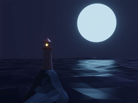 Lighthouse in Moonlight ⚓️ by Kuri 🌰 on Dribbble