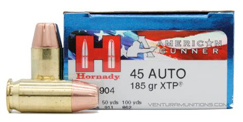 Hornady American Gunner 45 ACP 185gr XTP Ammo - 20 Rounds - Ventura ...