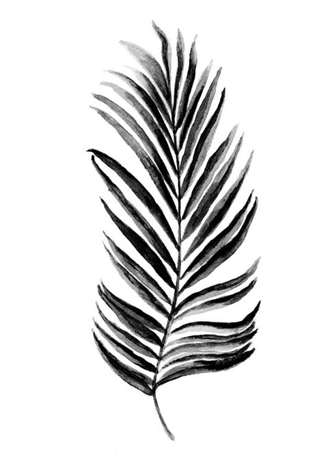 Palm Leaf Black Painting By Green Palace Pixels