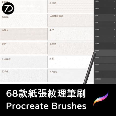 「procreate筆刷」ipad畫筆紙張紋理白紙宣紙水彩紙畫布肌理procreate筆刷繪畫素材 蝦皮購物