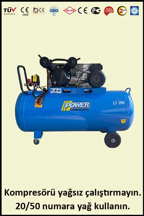 Power 200 Litre 3 HP 220 Volt 8 Bar Pistonlu Kompresör