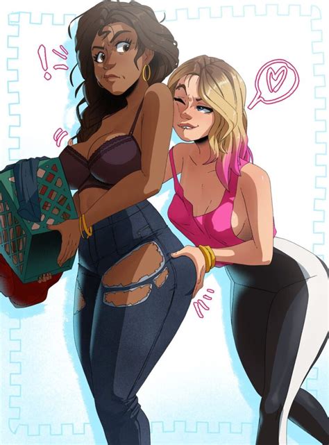 Spider Gwen And Gwen Stacy Milf Mature Yuri Dark Skin